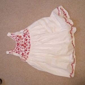 TAHARI girls white with red lace dress size 8